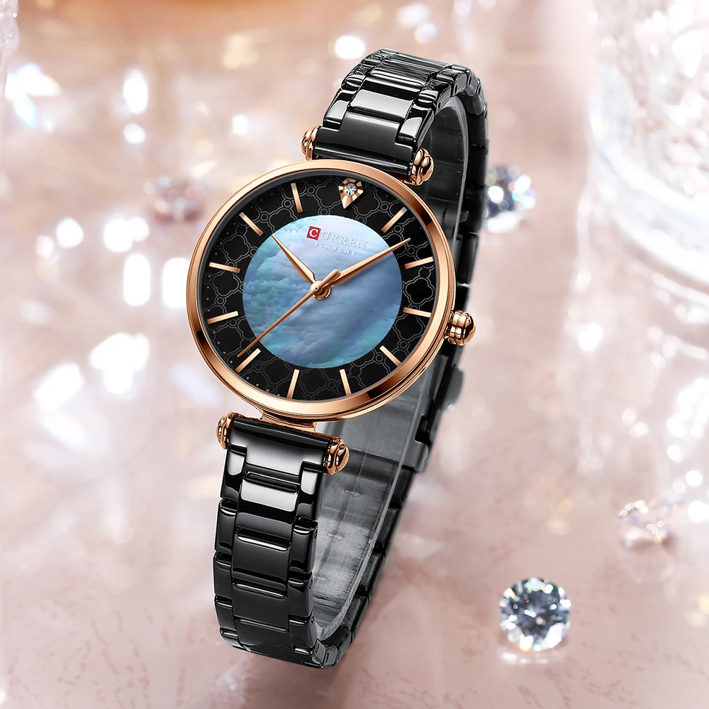 Watches Women CURREN Top Brand Fashion Thin Quartz Wristwatch with Charming Stainless Steel Bracelet часы женские наручные