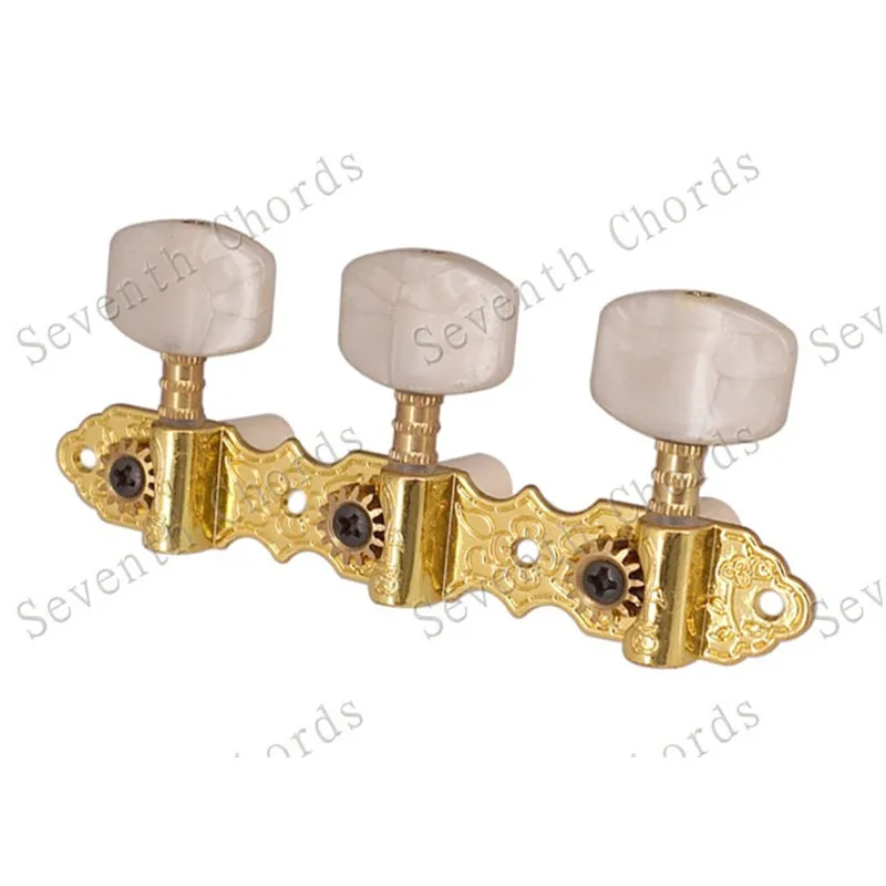 Ein Satz von 2 Stück goldfarbenen Stimmwirbeln für klassische Gitarren, Stimmgeräte, Gitarrenzubehörteile, Musikinstrumente – Detail 5