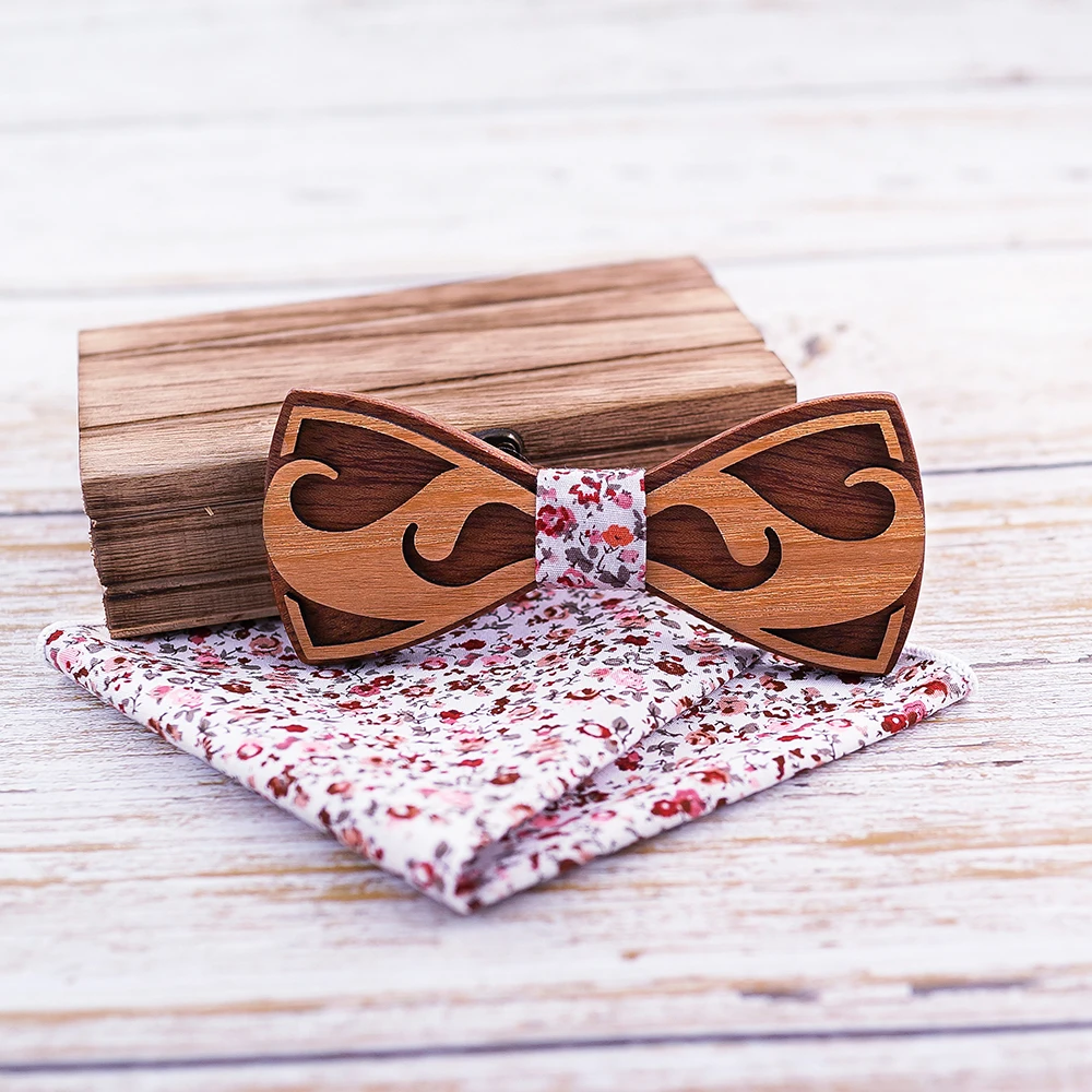 wooden bowtie for men Fashion Wooden Bowtie Gentleman Bow Ties Handmade Color Pattern Tie Party Bow Ties Butterfly