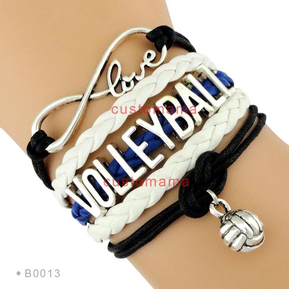 Trendy Infinity Love Volleyball Sports Fans Gift Jewelry Drop Shipping Christmas Gift Men\'s Bracelets for Women