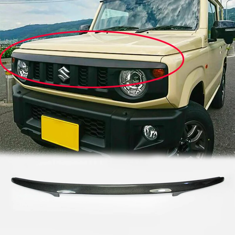 Car Accessories For Suzuki 2018 Jimny Sierra JB64 JB74 GB Style Carbon Fiber Front Grill Lip Glossy Finish Bumper Grille Kit