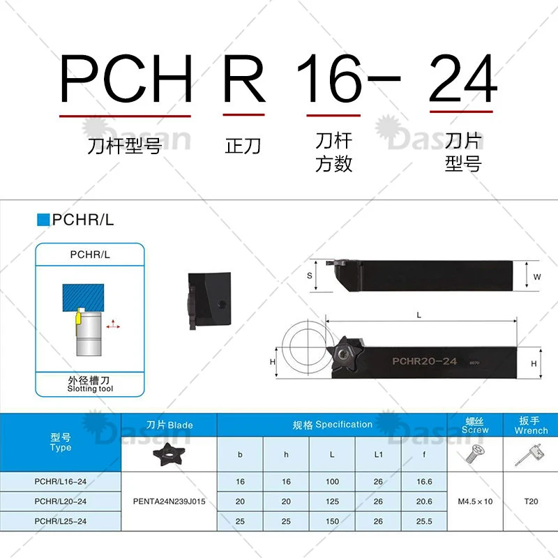 1 قطعة PCHR12-24 PCHR16-24 PCHR20-24 PCHR25 ربيع الصلب حامل مخرطة الحز القاطع فتحة أداة