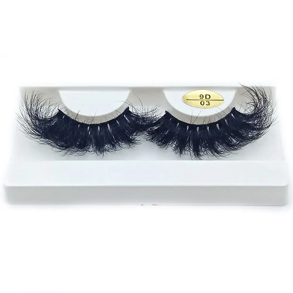 Extensions de cils 9D en faux vison, sans cruauté, épaisses, longues, artisanales, effet désordonné et volumineux, cils postiches effet naturel