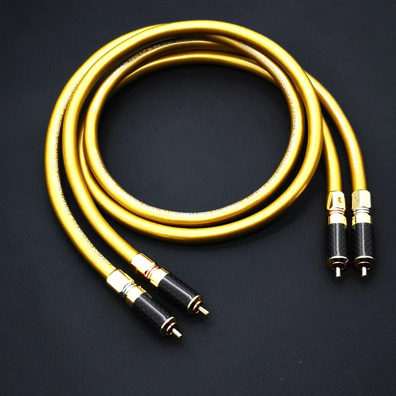 

Hifi cable pair Hifi audio Cardas Hexlink Golden 5-C With carbon fiber RCA plug connector cable audio cable