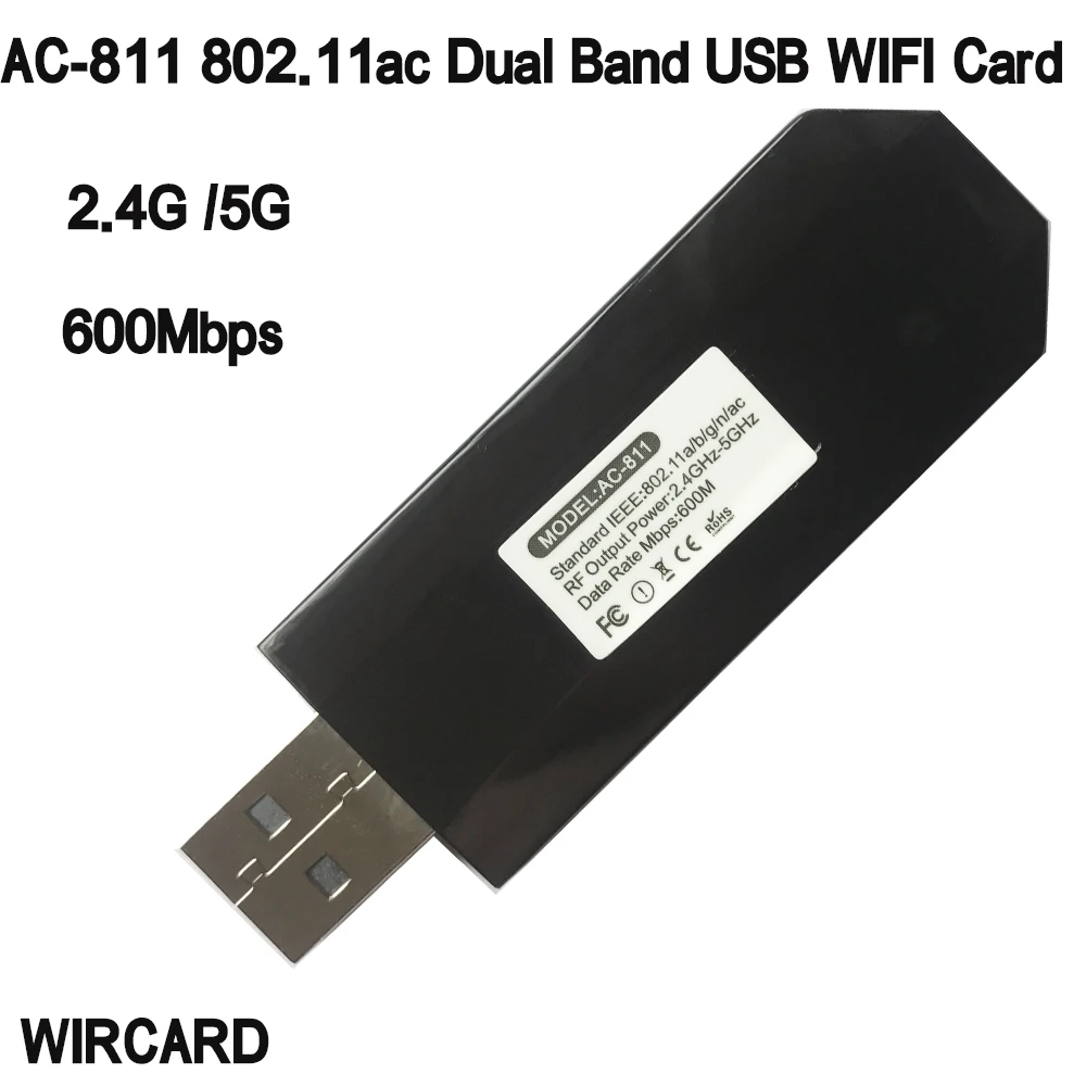 

WIRCARD AC-811RTL8811AU 5 ГГц 2,4 ГГц Мбит/с Беспроводной двухдиапазонный 802.11ac USB WiFi адаптер RTL8811AU для настольного ПК/ноутбука/ПК