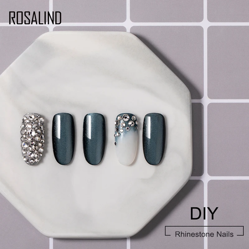 Rosalind 5Ml Geen Veeg Nagel Gel Rhinestone Top Jas Sterke Lijm Lijm Voor Diy Nail Art Crystal Gems Sieraden decoratie