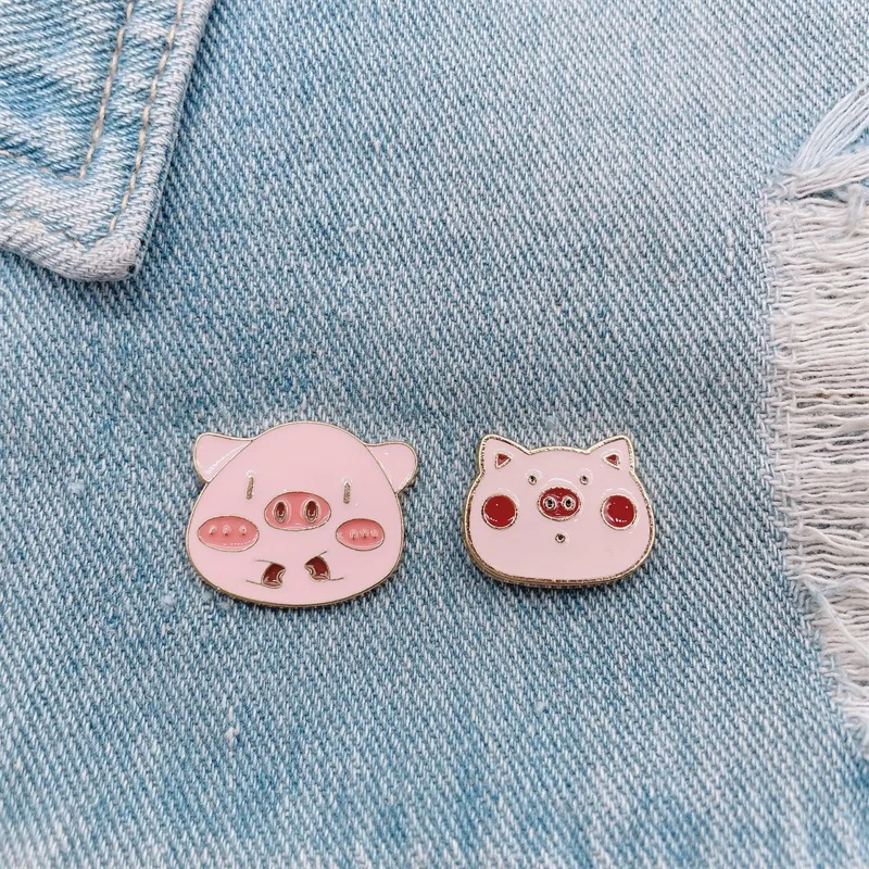 Cartoon Cute Animal Pig Enamel Pins Piglet Emoticon Sweet Alloy Brooch Badge Accessories Woman Jewelry Gift For Friends