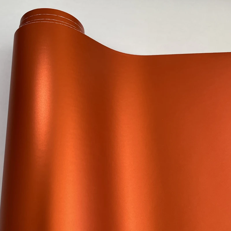 

10/20/30/40/50x152CM Chrome Metallic Matte Orange Vinyl Film DIY Sticker Adhesive Car Wrap Foil with Air Release