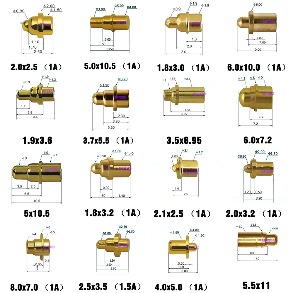 

10Pcs High Current Probe Pogopin Contact 2A 1A Pogo Pin Connector Low Voltage 1 Amp 1.5Amp 2Amp POGO PIN Header Charge