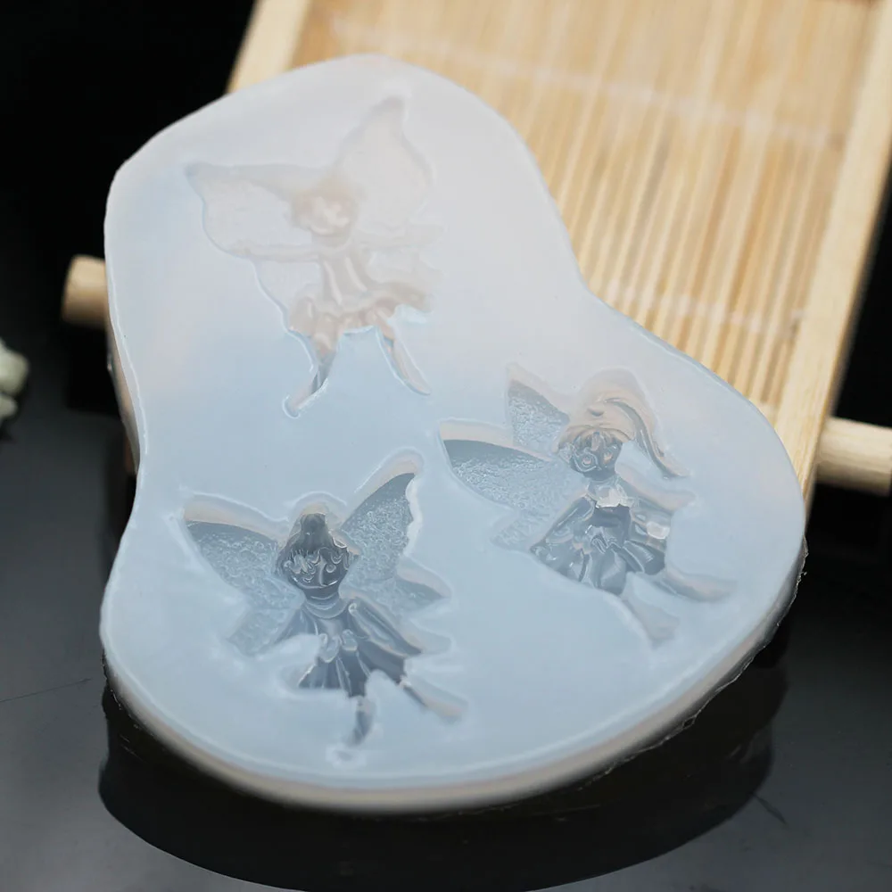 1pcs Three Butterfly Fairy Elf Angel Silicone Resin Mold Handmade For DIY Jewelry Making