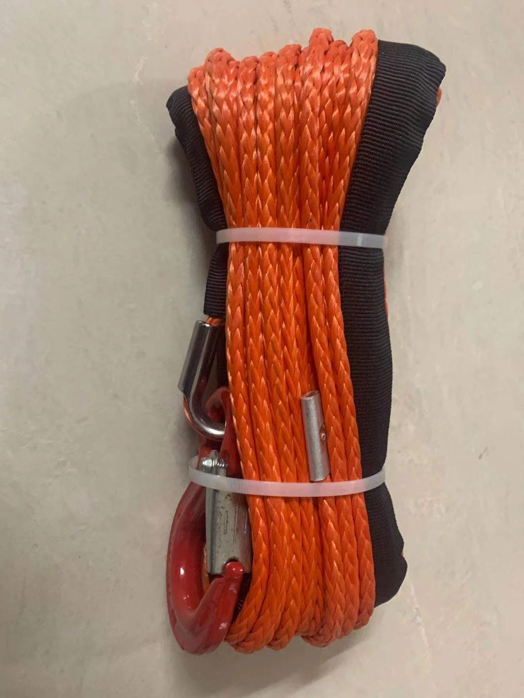 Synthetic Winch Rope with High quality hook, Orange1/4 x 50Ft Synthetic Winch Rope Line Cable for ATV UTV SUV Truck Boat Winch