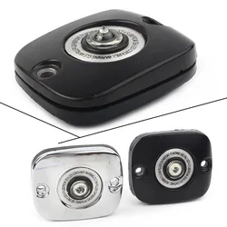 Motorcycle Front Brake Master Cylinder Cover for Harley Fatboy Dyna Big Twin models 1996-2016 & Sportster 1996-2003 Chrome Black