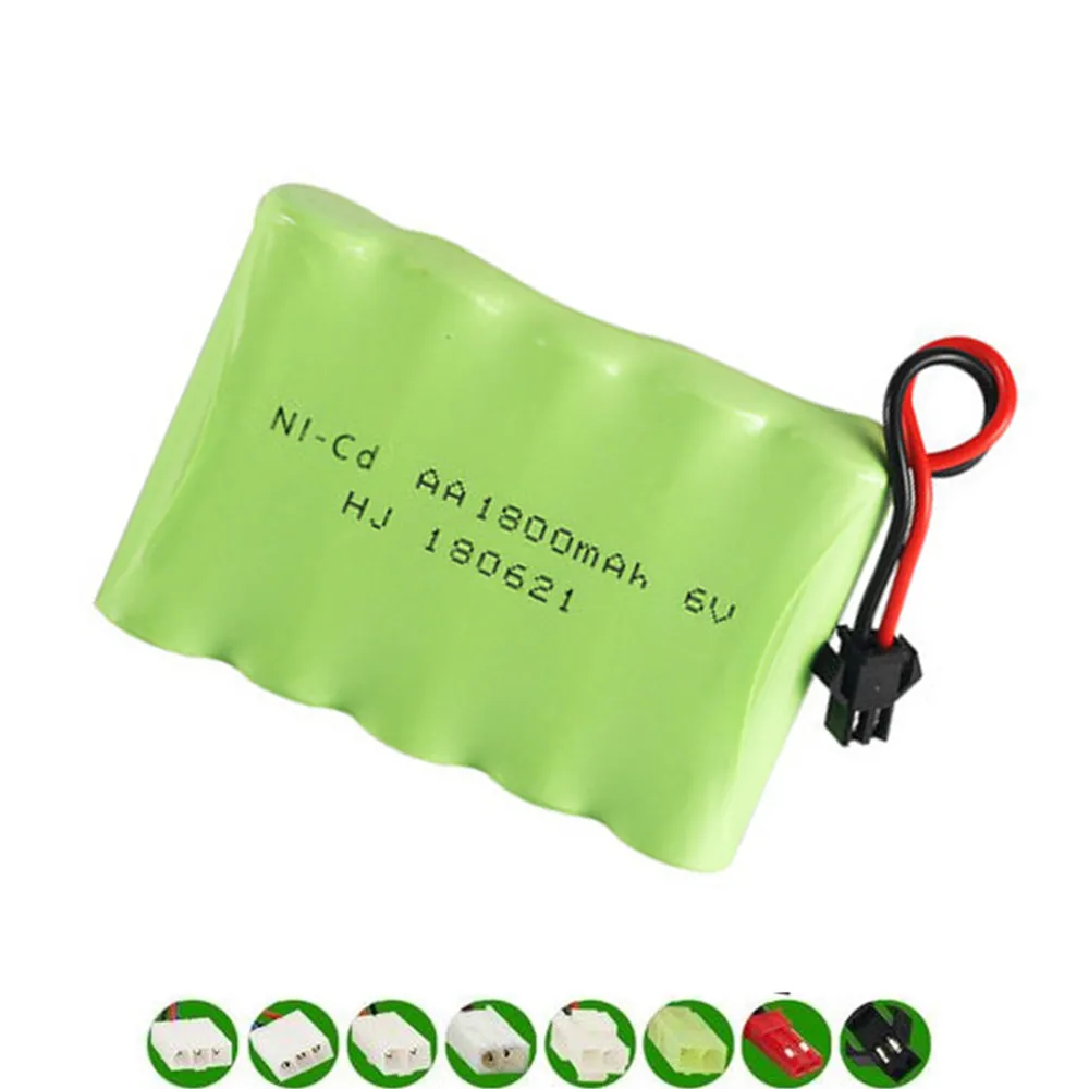Bateria recarregável ni-mh de 6v a 1800mah, bateria recarregável de 1p a 10 peças para brinquedos rc, barcos, armas de caminhão, tanque de robôs nimh