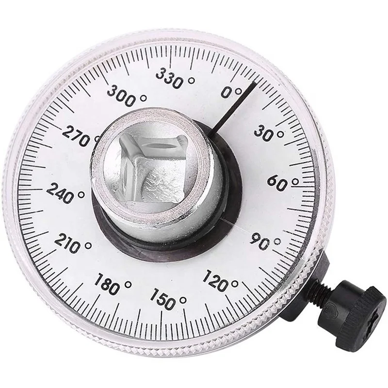 1/2 Inch Adjustable Torsion Angle Wrench, 360 Degree 1/2" Drive Torque Angle Gauge Meter Angle Rotation Measurer Tool Wrench