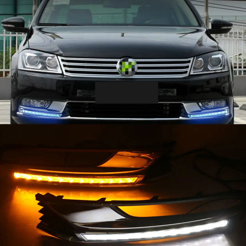 2pcs White Daytime Running Light DRL Fog Lamp Cover for VW Magotan 2012-2016 AB