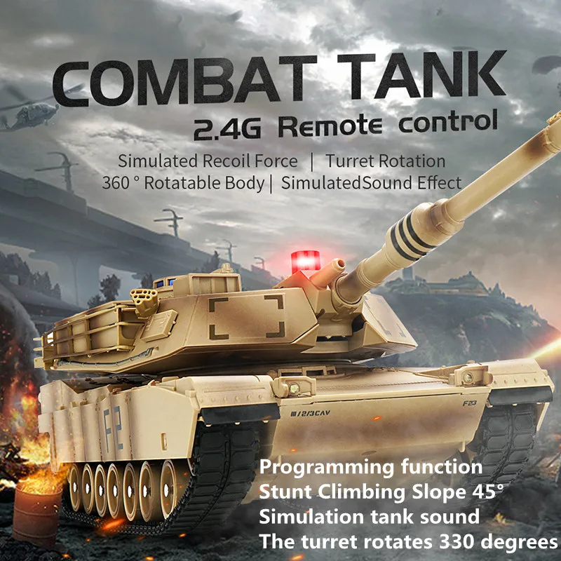 

2022 New 41cm RC Tank 2.4G Military Tactical Vehicle Tracked Remote Control Tanks Model Programming Function Boy Toys Gift