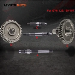 Motorcycle Engine Gearbox Drive Shaft Transmission Gear For GY6 125cc 150cc 152QMI 157QMJ 1P52QMI 1P57QMJ Chinese Scooter Moped