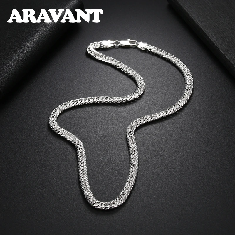 Aravant 925 Silver 6MM Necklace Chain For Men Women Fashion Jewelry