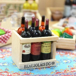 1Pcs 1/12 Dollhouse Miniature Accessories Mini Wine Bottle Set with Box Simulation Drinks Model for Doll House Decoration