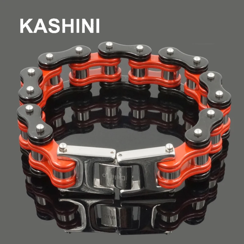 Punk Men's Charm Bracelets Bangles Black Biker Bicycle Motorcycle Chain Link  Bracelets For Men Stainless Steel Jewelry Gift