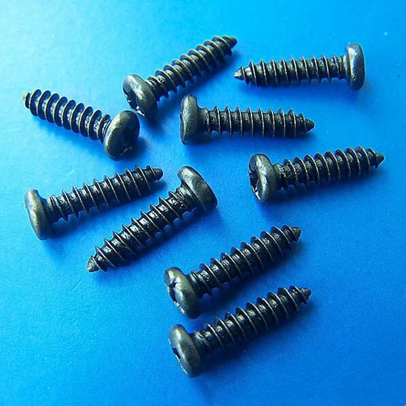 PAM1.2 1.4 1.5 1.7 M2 2.3 2.6 2.8 M3*3 4 5 6 7 8 10 12 Round Head Pointed Tail Phillips Self-Tapping Screws Silver/Black