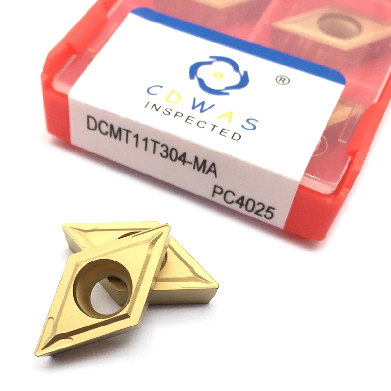 Insertos de carburo de alta calidad DCMT11T304 MA PC4025, herramienta de torneado externo DCMT 11T304 CNC, cortador de torno para acero duro, 10 Uds.
