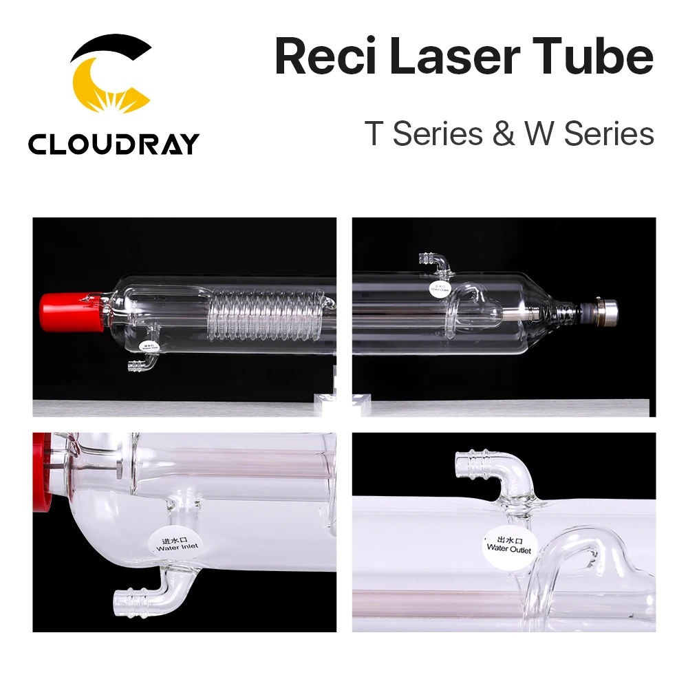 Imagem -04 - Cloudray Reci w2 t2 90w-diâmetro de Madeira da Embalagem da Caixa do Tubo do Laser do Co2 de 100w. 80 mm 65 mm Co2 Laser Gravura Máquina de Corte s2 z2