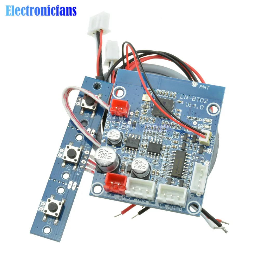 Car Bluetooth Audio Receiving Board Module 3.5MM Headphone Jack/Plug Shielded Wire Input Output Conversion Module DC 3.6-30V