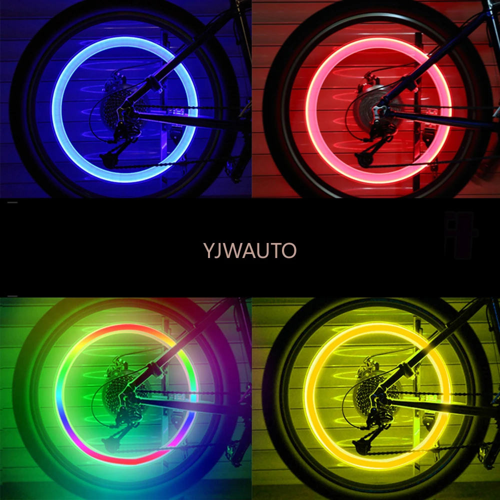 Cappucci valvole per luce auto LED Tappo valvola ruota pneumatico Fireflys Bicicle Light Road MTB Luci per mountain bike senza batterie