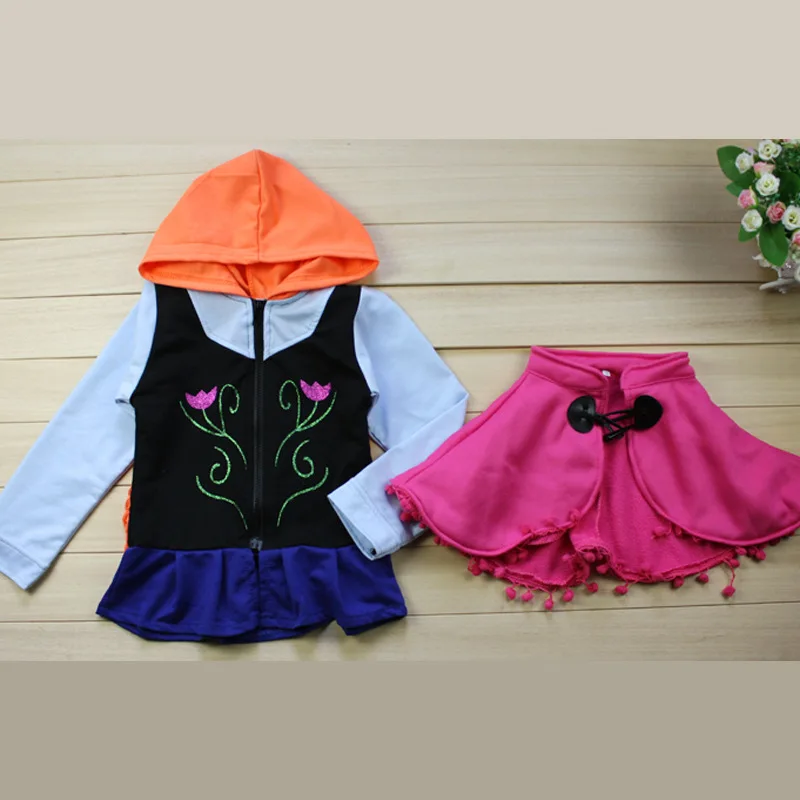 Mädchen Frühling Herbst Outwear Prinzessin Cosplay Elsa Anna Kind Winter Sweatshirts Casual kleidung Kinder Hoodies Mädchen Mantel Kleidung