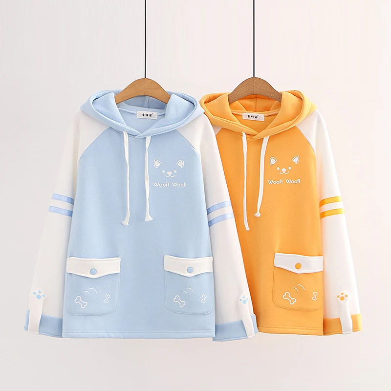 Sweat-shirt en molleton Kawaii pour femmes, vêtements mignons