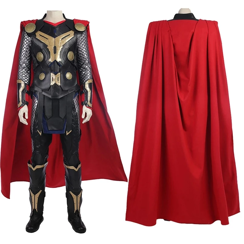 

Adult Men Thor 2 God Of Thunder Thor Odinson Cosplay Costume Vest Halloween Outfit Full Props Suit With Boots