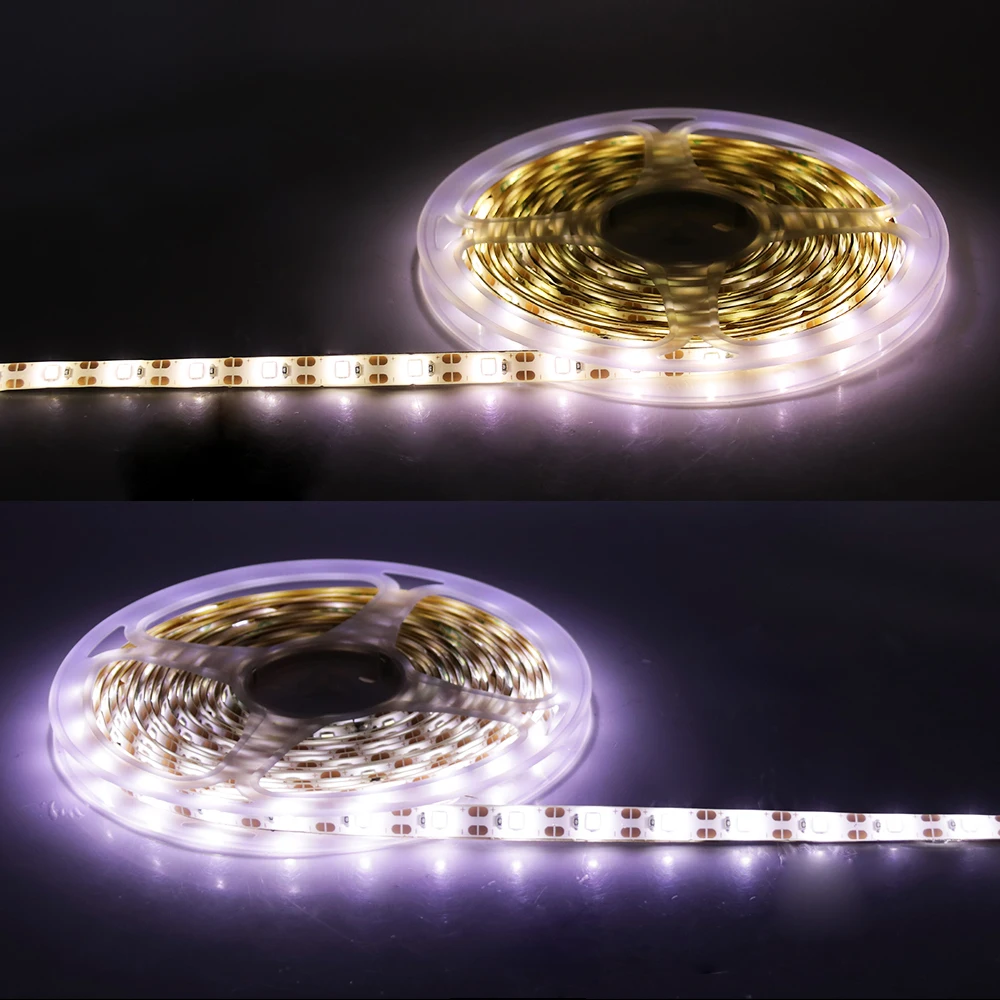 LED Lights Strip Battery Powered SMD 2835 60LEDs/m TV Background Lighting Tape Waterproof Flexible LED Lights for Room Decor