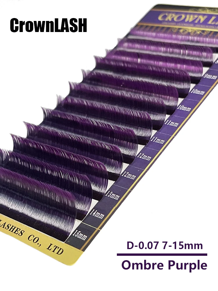 2tones Ombre Purple Volum Lash C D-0.07 7-15mm Dual Color Gradient CrownLash Grafting Eyelashes Extensions