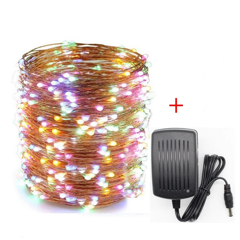 Led Fairy string lights Copper Wire waterproof LED Christmas Lights outdoor garlands DC 10M/20M/30M/50M/100M with Power Adapter