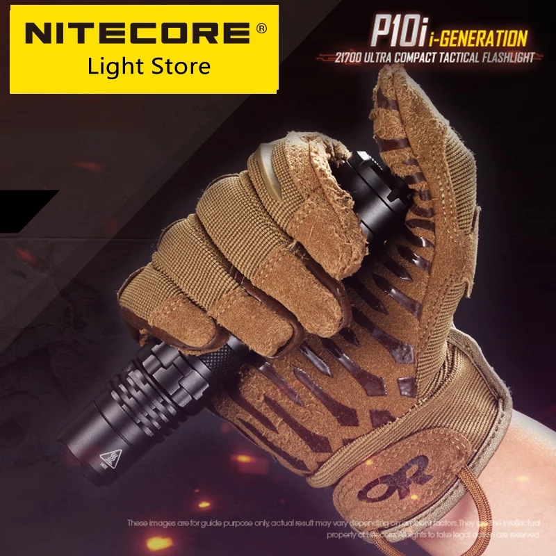 Nitecore P10i 1800 Lumen One-button Tactical Flashlight Small Straight Self Defense USB typeC Rechargeable Torch NL2140i Battery