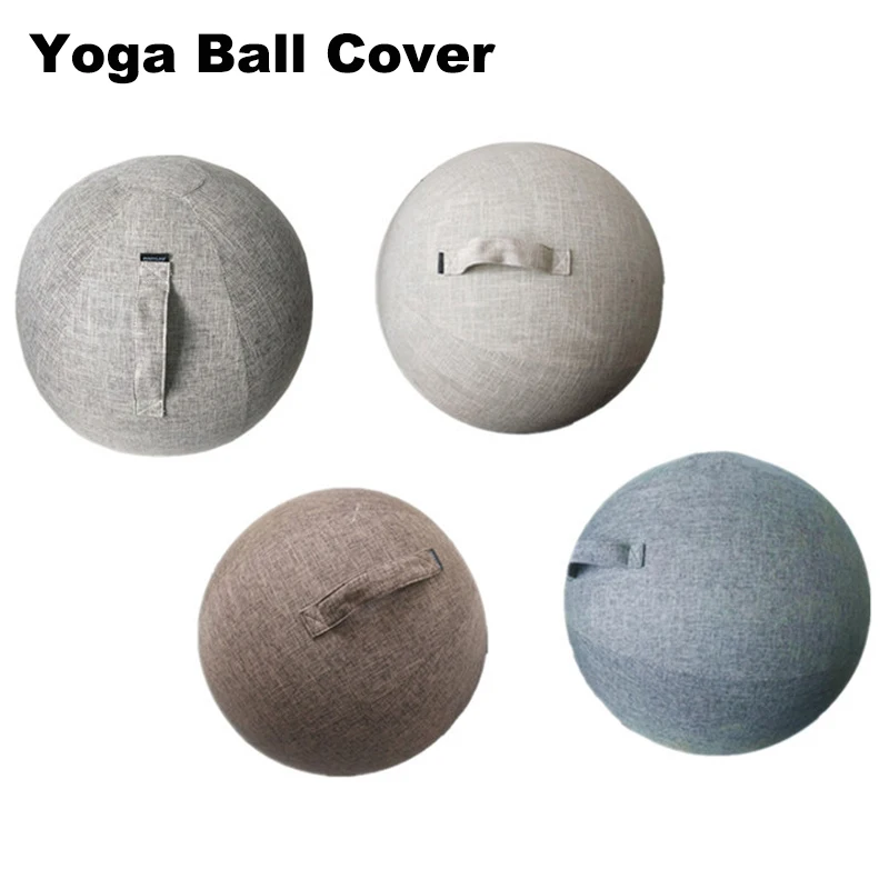 Linen Yoga Ball Protective Cover Gym Workout Balance Ball Cover And Bottom Ring For Yoga Gym Exercise Fitness Accessories