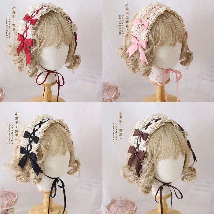 Japanese Soft Sister Lolita Lolita Headpiece of Lace Sweet Wild KC Headband Hair Lo Mother