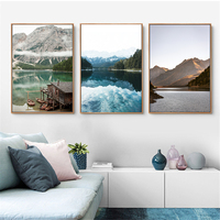 Nature Poster Landscape Wall Art Canvas HD Print Mountain Lake Clouds House Wall Picture For Bedroom Modern Home Decor