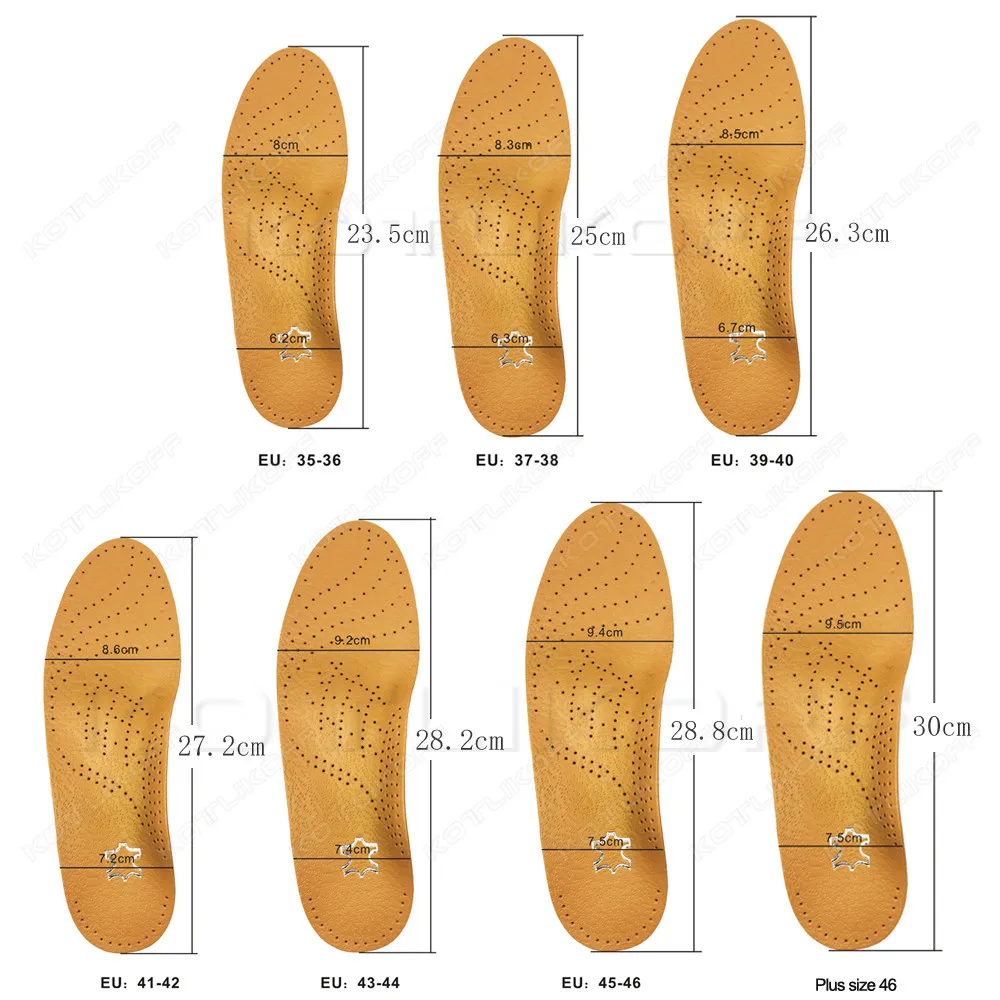 Leather Orthotic Insole For Shoes Flat Feet Arch Support Orthopedic Insoles For Feet Men Women O/X Leg Corrected Health Care