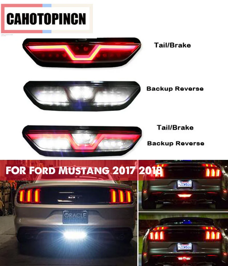 

For Ford Mustang 2017 2018 Multi-functions Car LED Tail Light Rear Fog Lamp Reverse Light Brake Light Reflector Warning Lamp