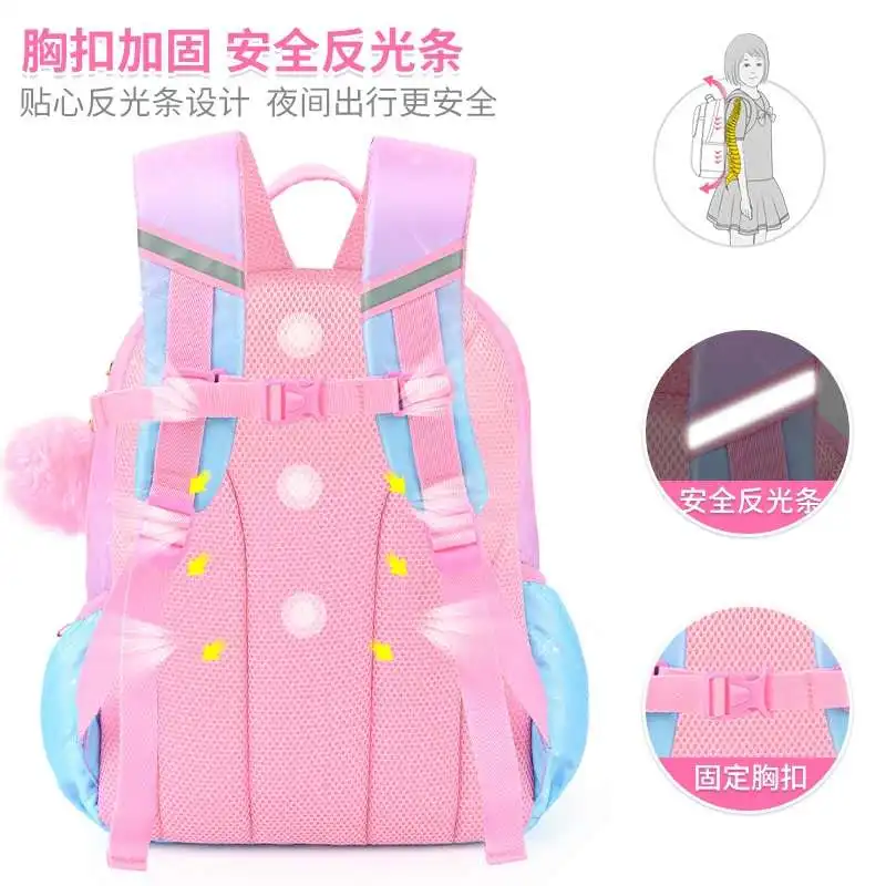 Mochila frozen para meninas, bolsa escolar para estudantes de ombro com grande capacidade, disney