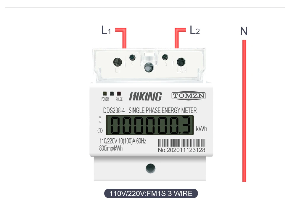 100A 110V 220V 50-60HZ LCD Single phase 2 wire 3 wire Din-rail kWh watt hour energy meter for America