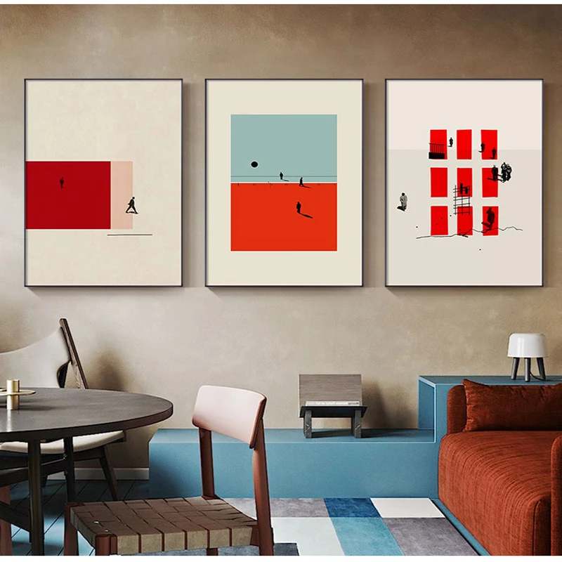 Humorous Posture Prints Wall Art Canvas Nordic Figure Living Room Painting Colorful Picture Home Decoration Unique Poster Decor