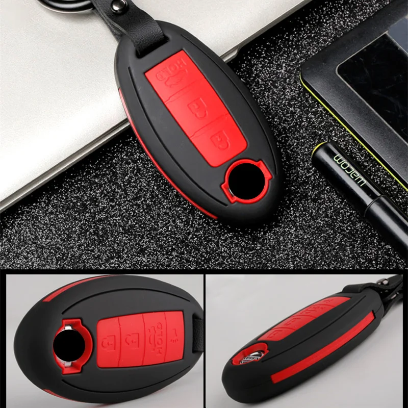 Carbon Fiber Matte Car Key Cover Case For Nissan Qashqai J10J11 X-Trail t31t32 kicks Tiida Pathfinder Murano Note Juke Infiniti