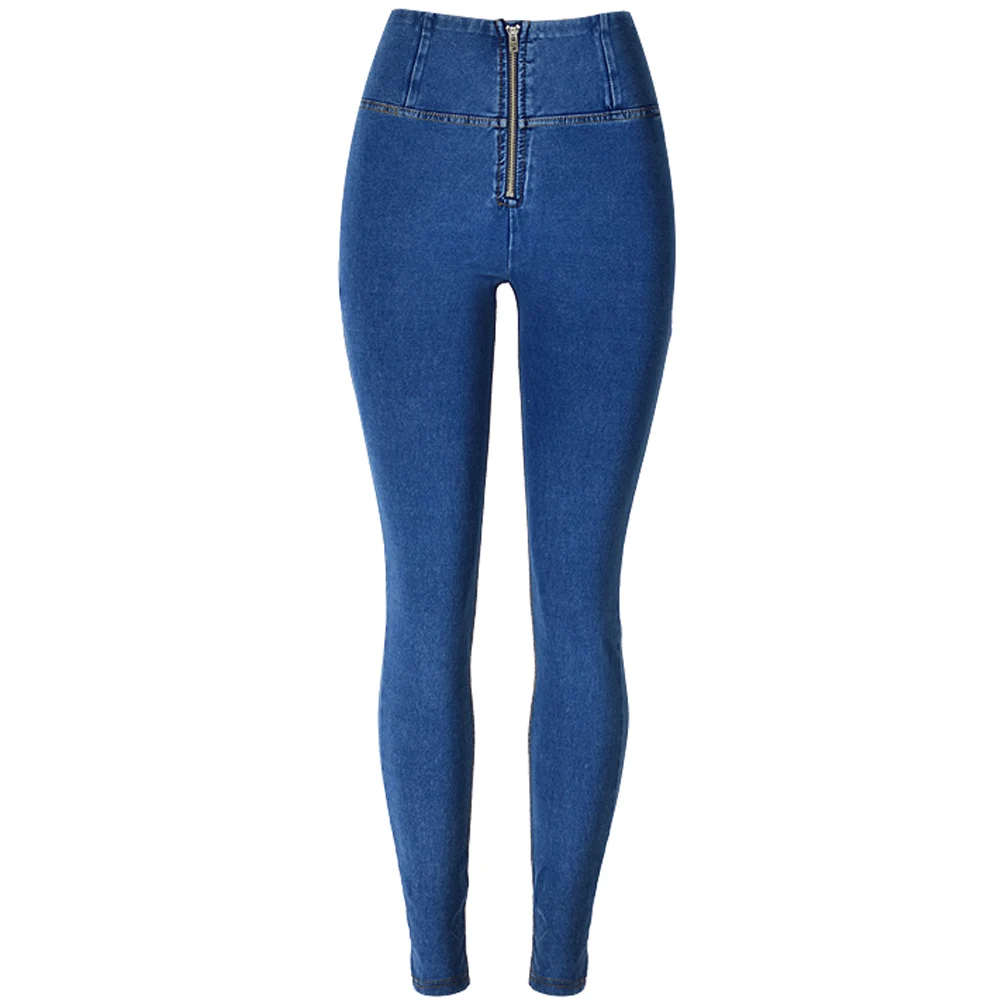 High Waist Push Up Jeans Women Stretch Pants Zipper Legging Bodycon Female Denim Capris Trousers Elastic Sweatpants  Sportswear