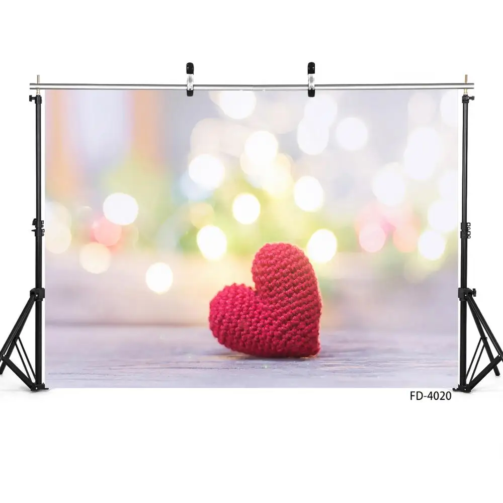 Фон для фотосъемки с изображением шерстяного сердца размытого цвета компьютерная печать фотографические фоны для влюбленных День Святого Валентина Свадьба Фотофон