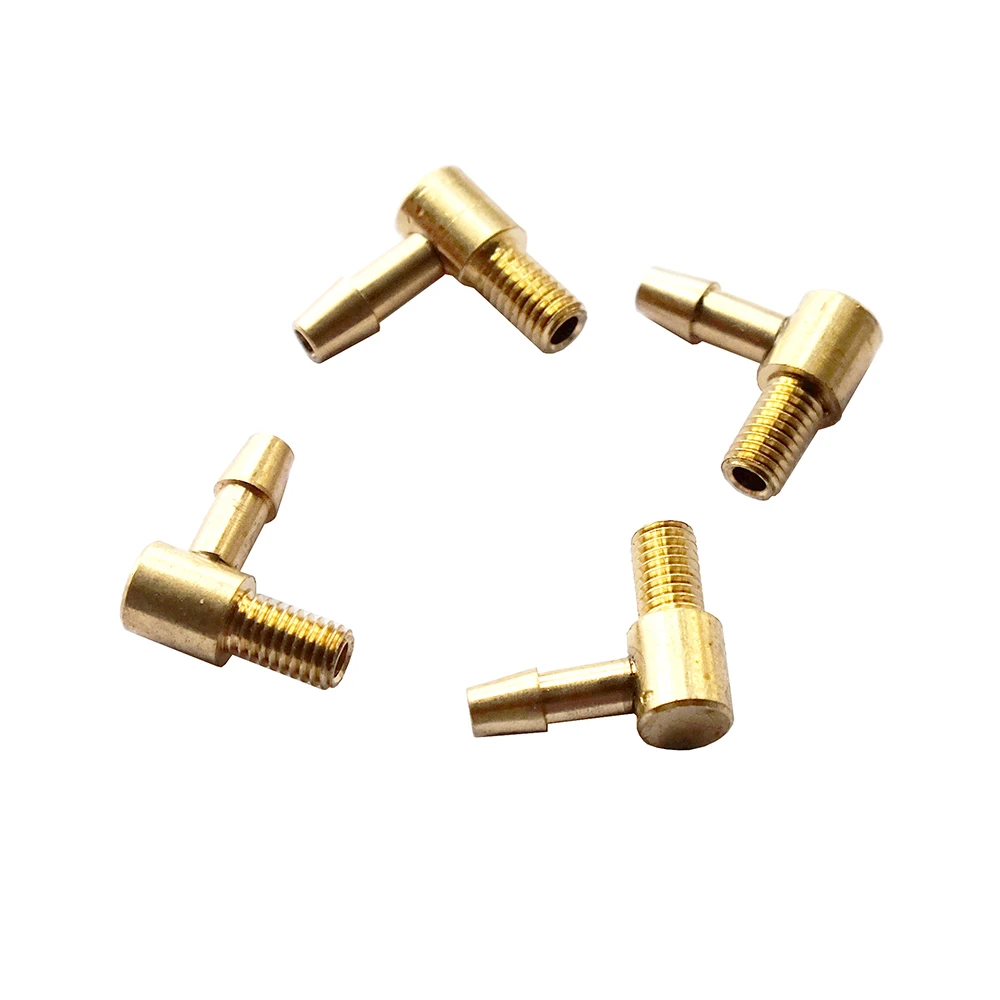 5PCS M5 Kupfer Wasser Düse 90 Grad L Typ 5mm Öl Kraftstoff Einlass Düsen für DIY RC Benzin jet Boote Anschluss Teile