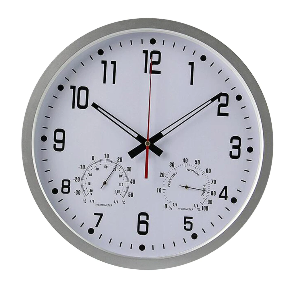 Round Humidity Thermometer Round Wall Clock Thermometer 35cm Easy