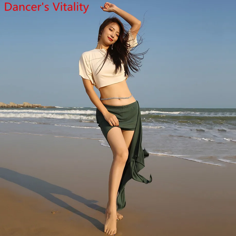 New Belly Dance Practice Clothes Color Diversity Top Bandage Skirt Set Oriental Indian Dancing Matching Beginners Practice Cloth